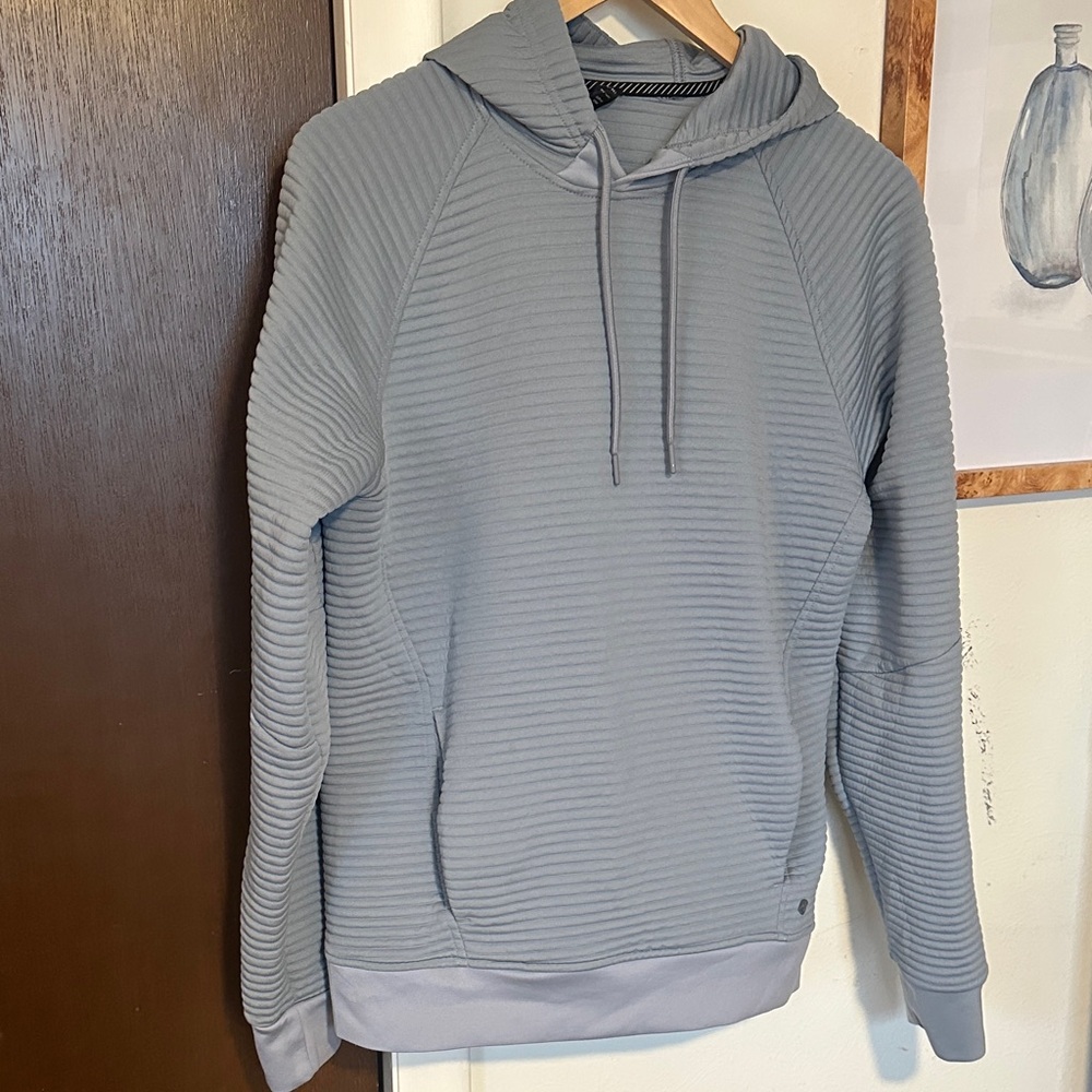 Men’s Light Blue/Gray Ribbed Hoodie (Apana)